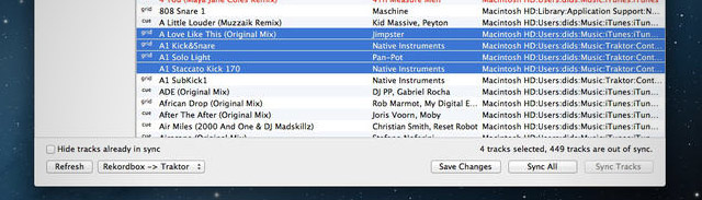 Sync from Traktor To Rekordbox