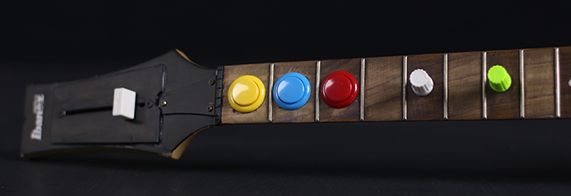 The neck of Amp Live's MPC Guitar