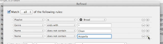 Narrow down your options with Smart Playlists that target your previous playlists