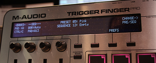 A new LCD screen at the top of the Trigger Finger Pro
