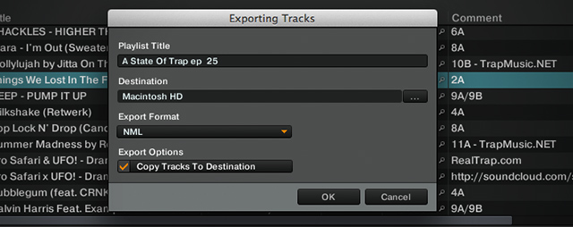 Exporting a recent ASOT playlist