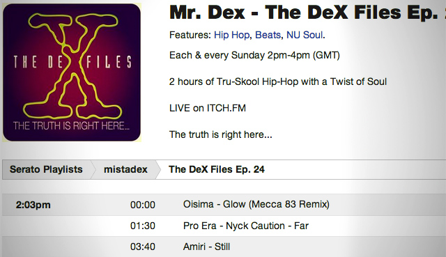 An example set list from Serato Playlists
