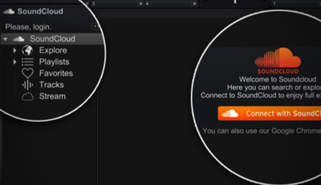 Soundcloud playlists and favorites loaded directly into Cross DJ
